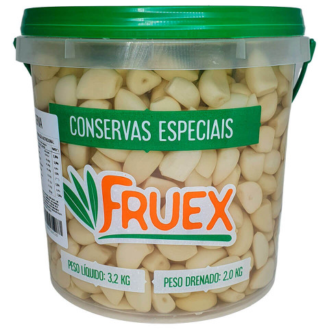 Alho Descascado em Conserva 2 kg Balde Fruex