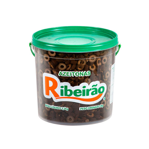 Azeitona Preta Fatiada 2 kg Balde Ribeirão