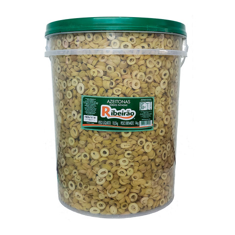 Azeitona Verde Fatiada 14 kg Balde Ribeirão