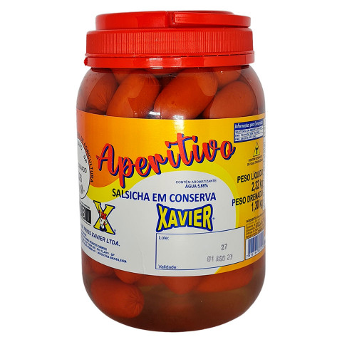 Salsicha à Vinagrete Aperitivo 1,3 kg PET Xavier