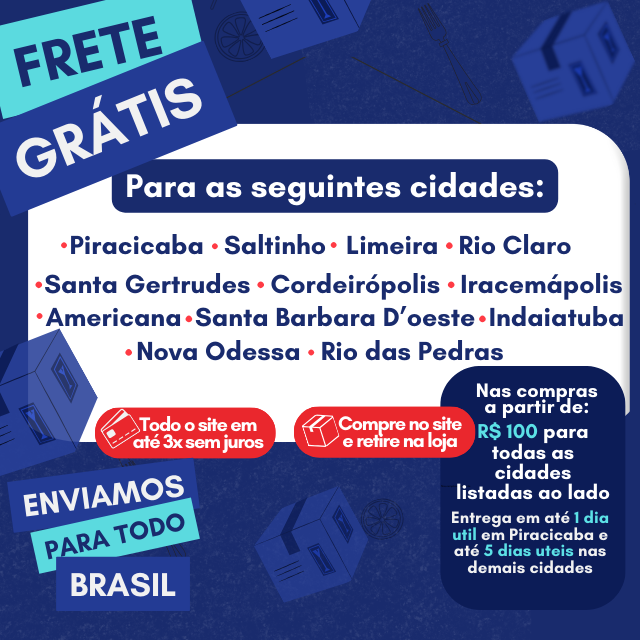 Frete Grátis R$ 100,00 Piracicaba e região